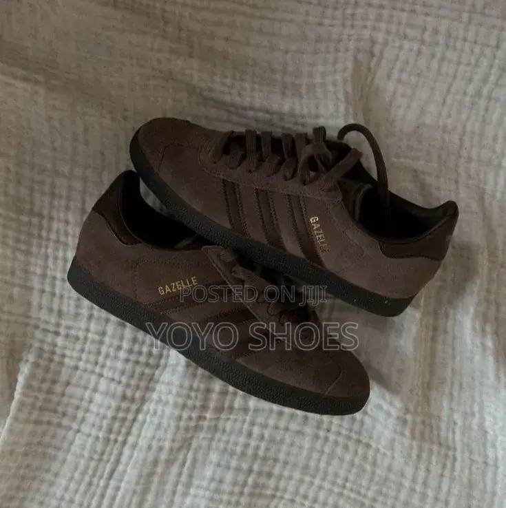 Adidas Gazelle Shoes in a Dark Brown Suede