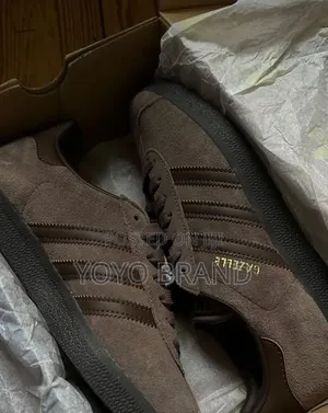 Adidas Gazelle Shoes in a Dark Brown Suede