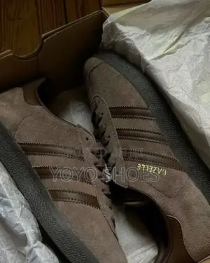 Adidas Gazelle Shoes in a Dark Brown Suede