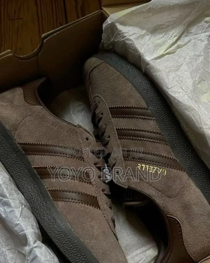 Adidas Gazelle Shoes in a Dark Brown Suede