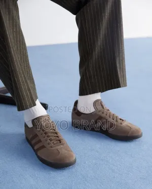 Adidas Gazelle Shoes in a Dark Brown Suede