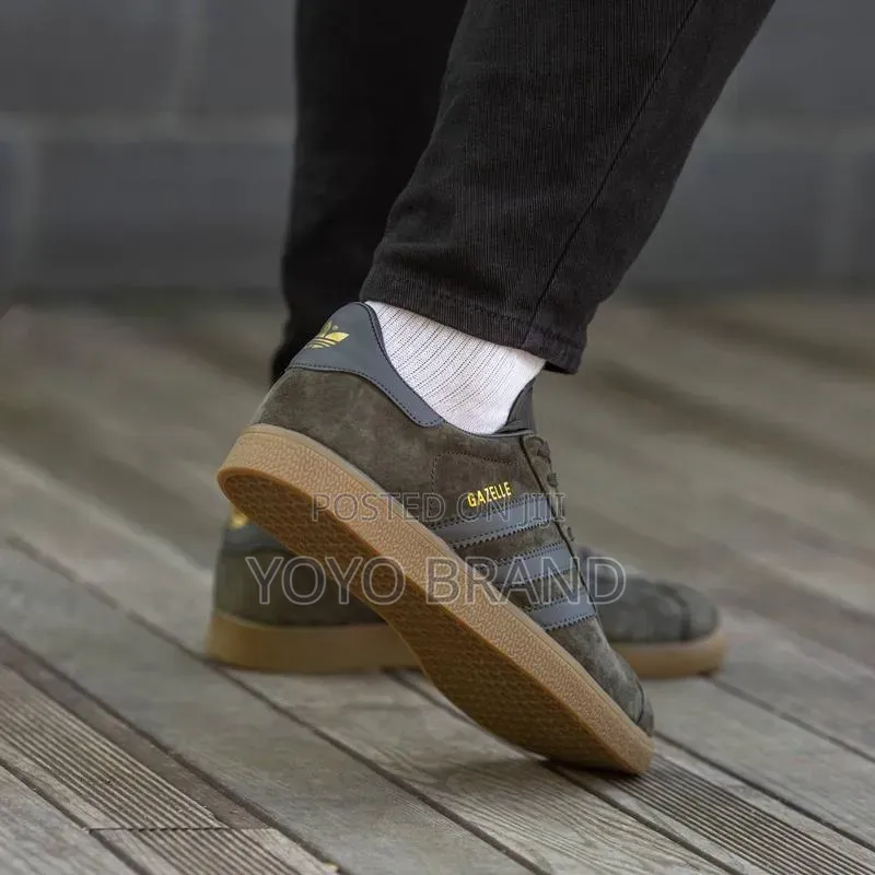 Adidas Gazelle Sneakers Dark Olive /Grey Suede