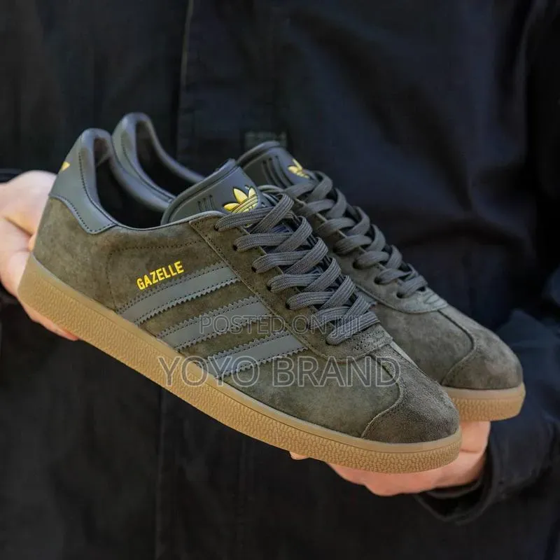 Adidas Gazelle Sneakers Dark Olive /Grey Suede