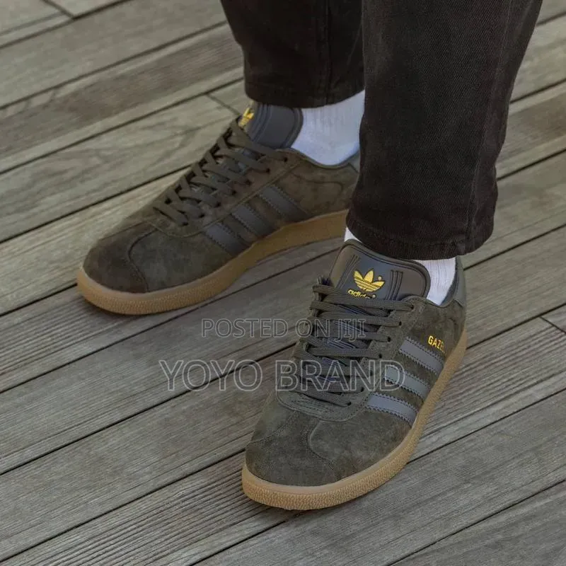 Adidas Gazelle Sneakers Dark Olive /Grey Suede