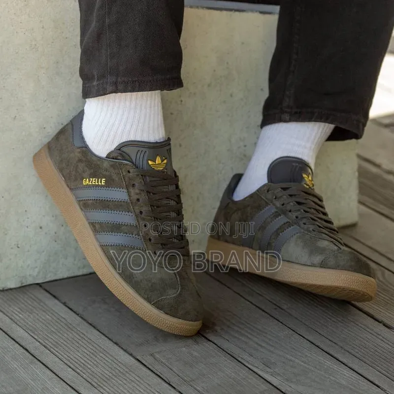 Adidas Gazelle Sneakers Dark Olive /Grey Suede