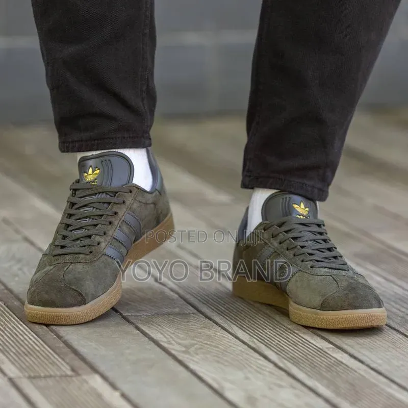 Adidas Gazelle Sneakers Dark Olive /Grey Suede