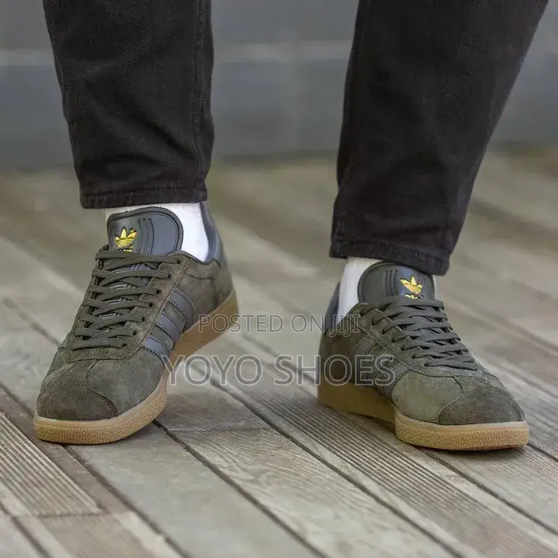 Adidas Gazelle Sneakers Dark Olive /Grey Suede
