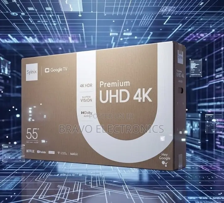 Syinix 55” Tv 2026 Uhd Frameless Google Tv – Dolby Audio Experience