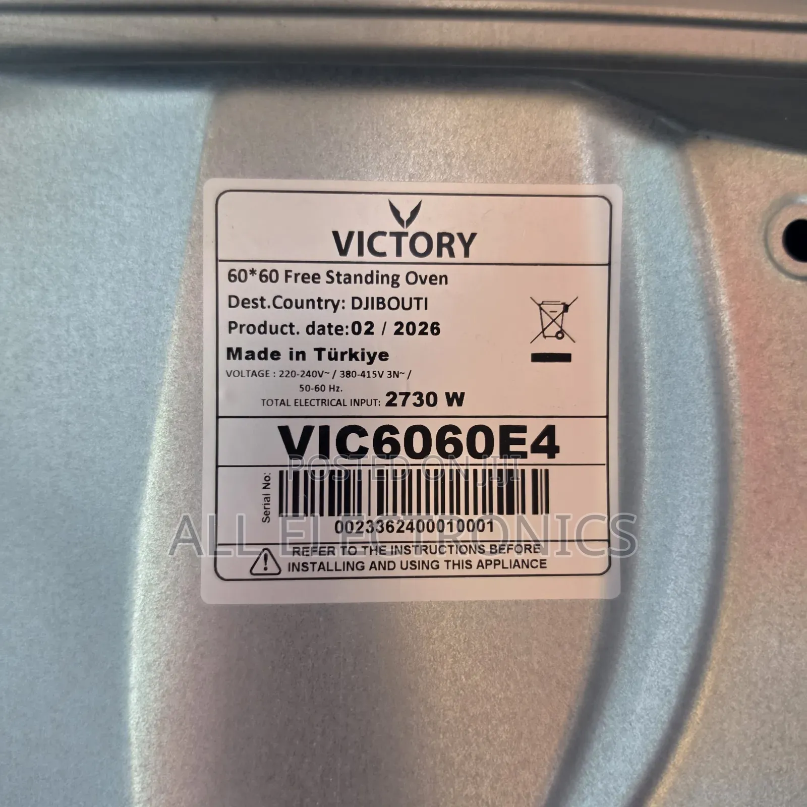 Victory 60*60 Standing Oven