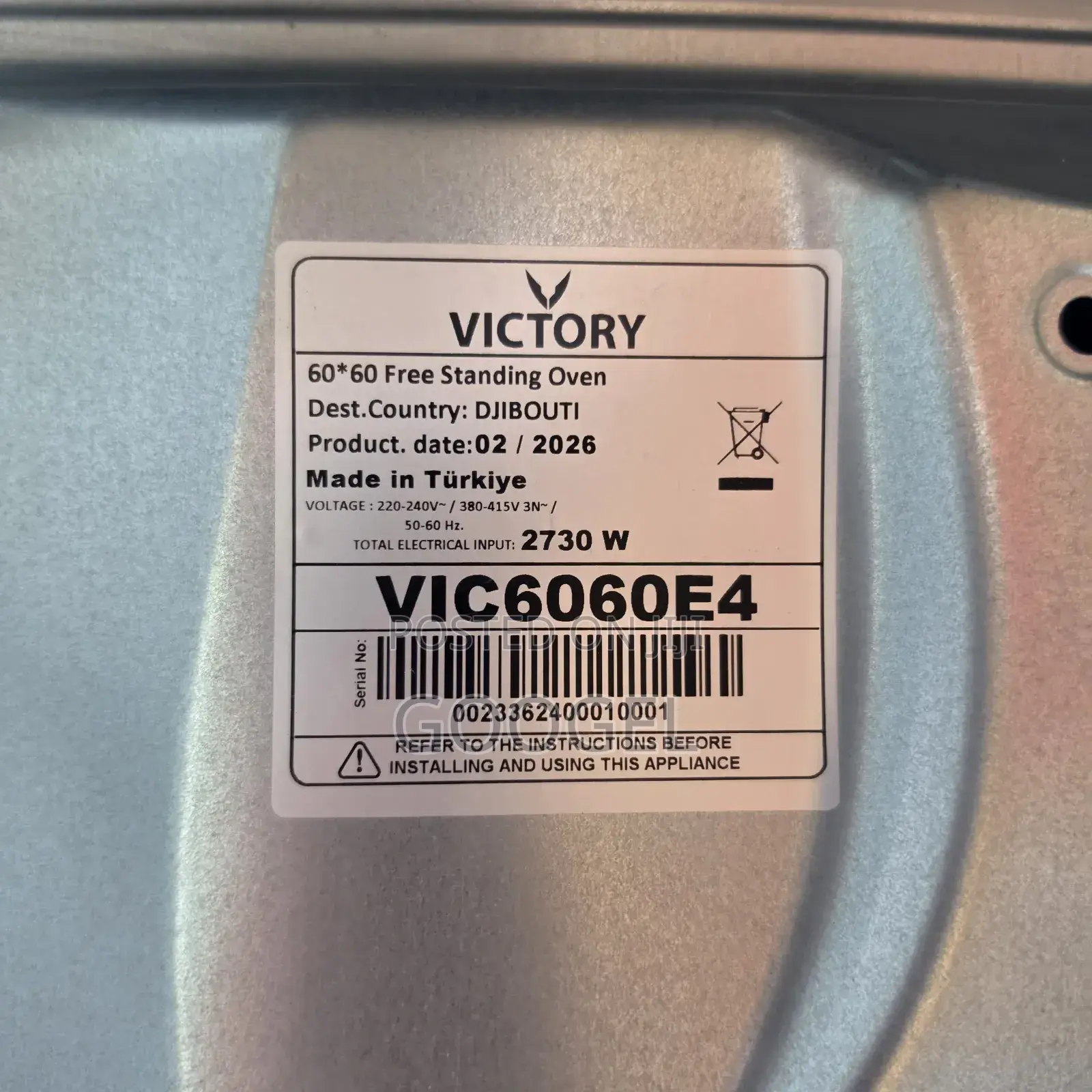 Victory 60*60 Standing Oven