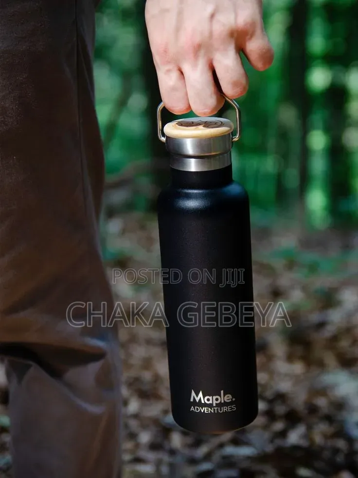 Hans Larsen Cervo 1l Vacuum Bottle – Sports Lid With Straw, Black