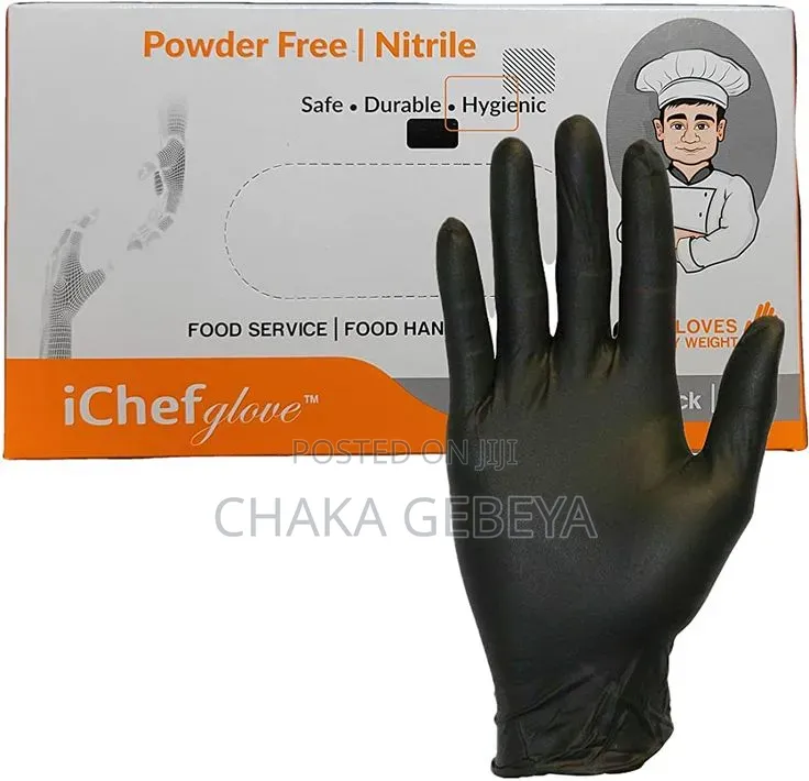 Fiftyfive Black Vinyl Gloves – 100pcs (50 Pairs), Latex Powder Free
