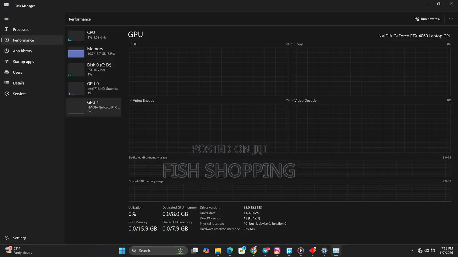 New Laptop HP Victus 16 16GB Intel Core i7 SSD 512GB