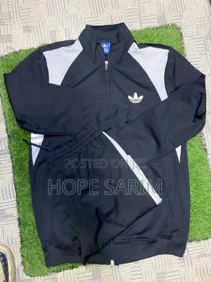 Original Adidas Men's Black Tracksuit Set •