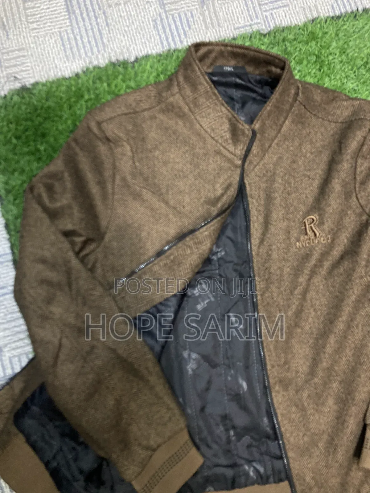 Men's Premium Brown Textured Bomber Jacket