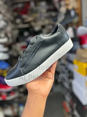 Calvin Klein Black White High Master Quality Smooth Flat Sneakers