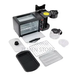 3-in-1 Breakfast Maker Station Toaster Oven Coffee Maker ማሽን
