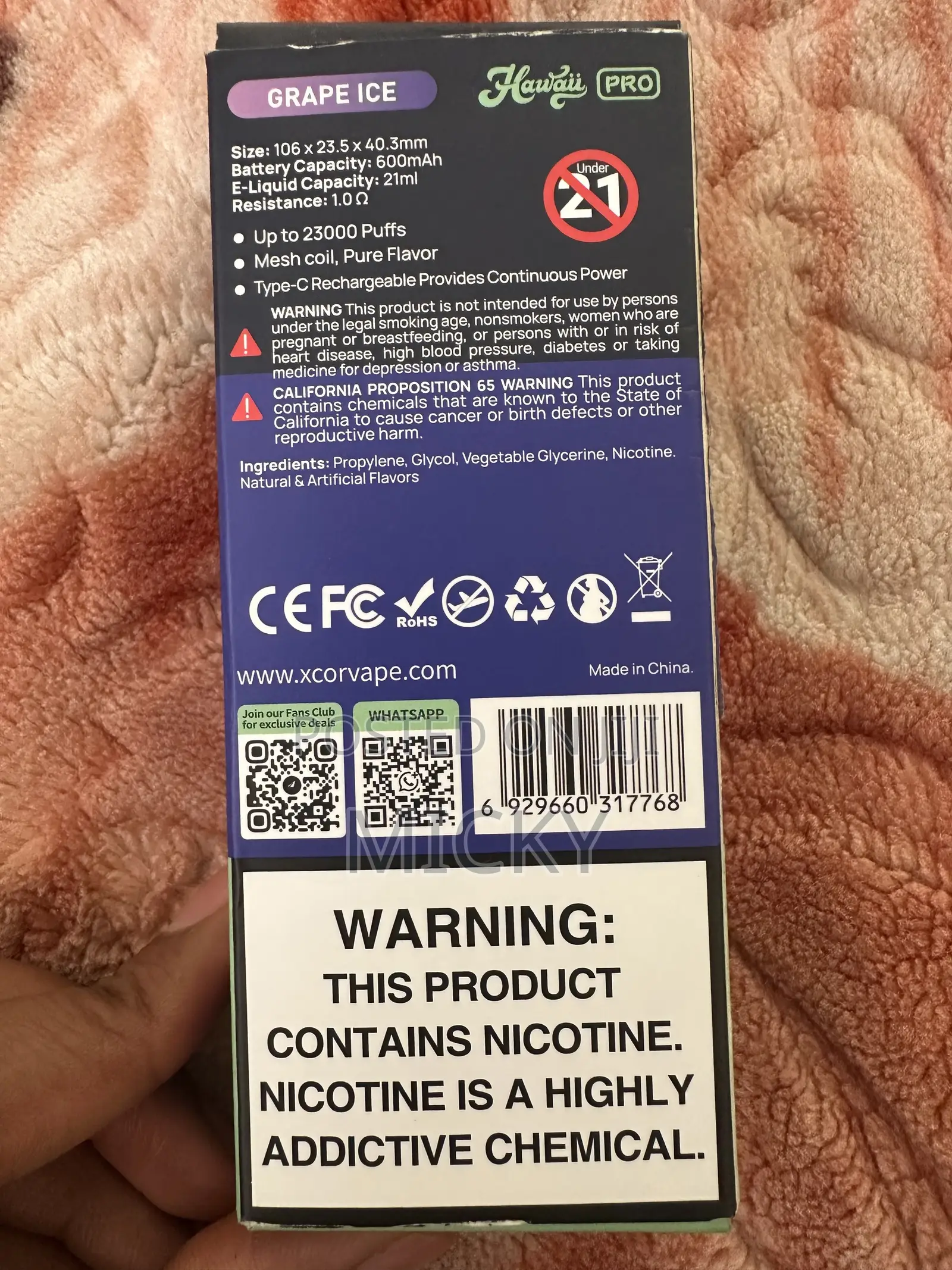 Vape 23000 Puffs Grape Ice