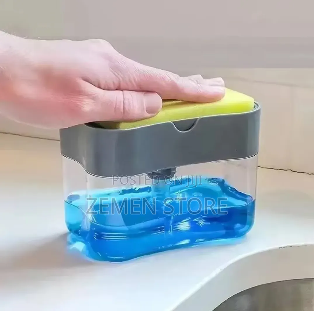 2-in-1 Soap Pump Dispenser Sponge Holder የዕቃ ማጠቢያ ሳሙና ማስቀመጫ