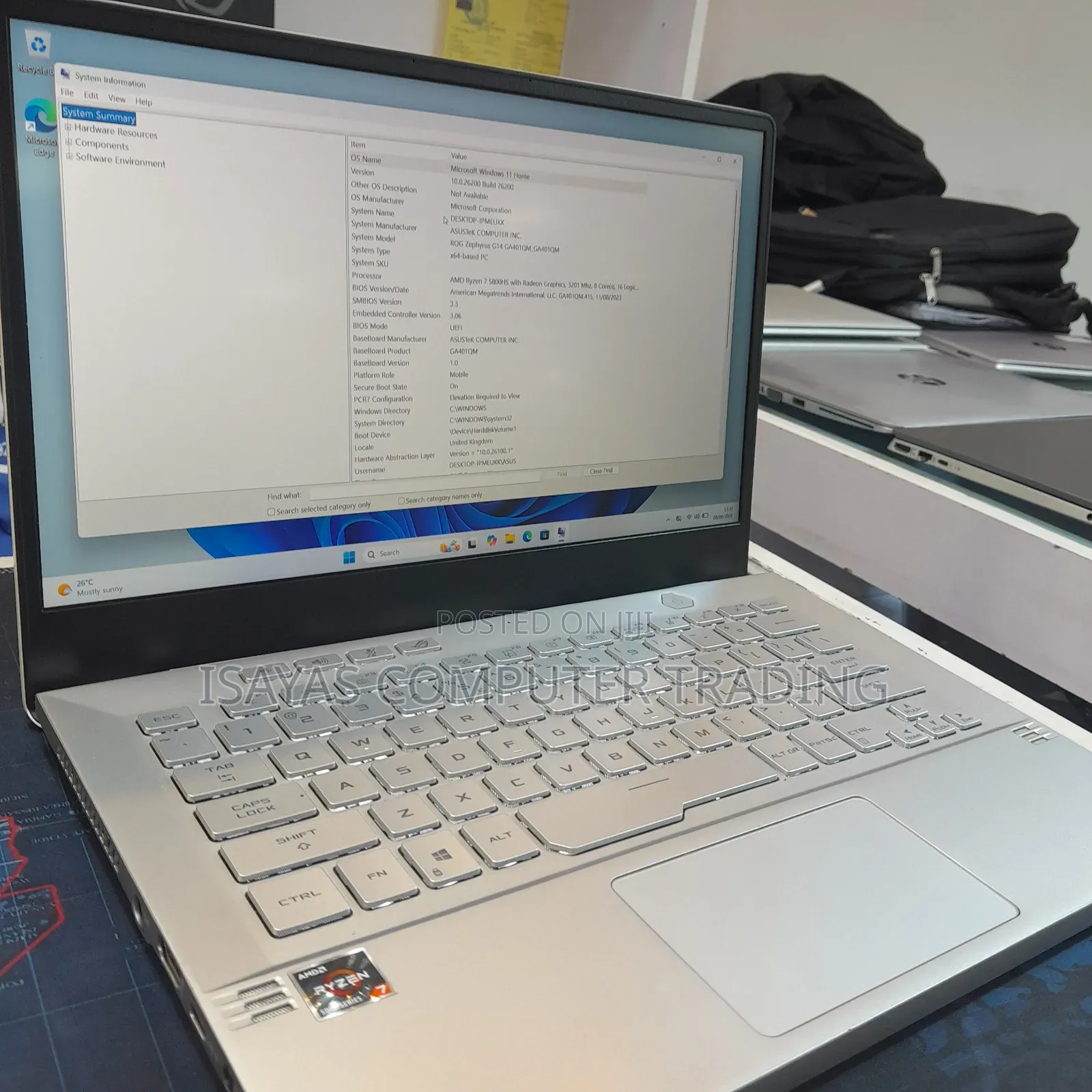 New Laptop Asus ROG Zephyrus G15 16GB AMD Ryzen 7 SSD 512GB
