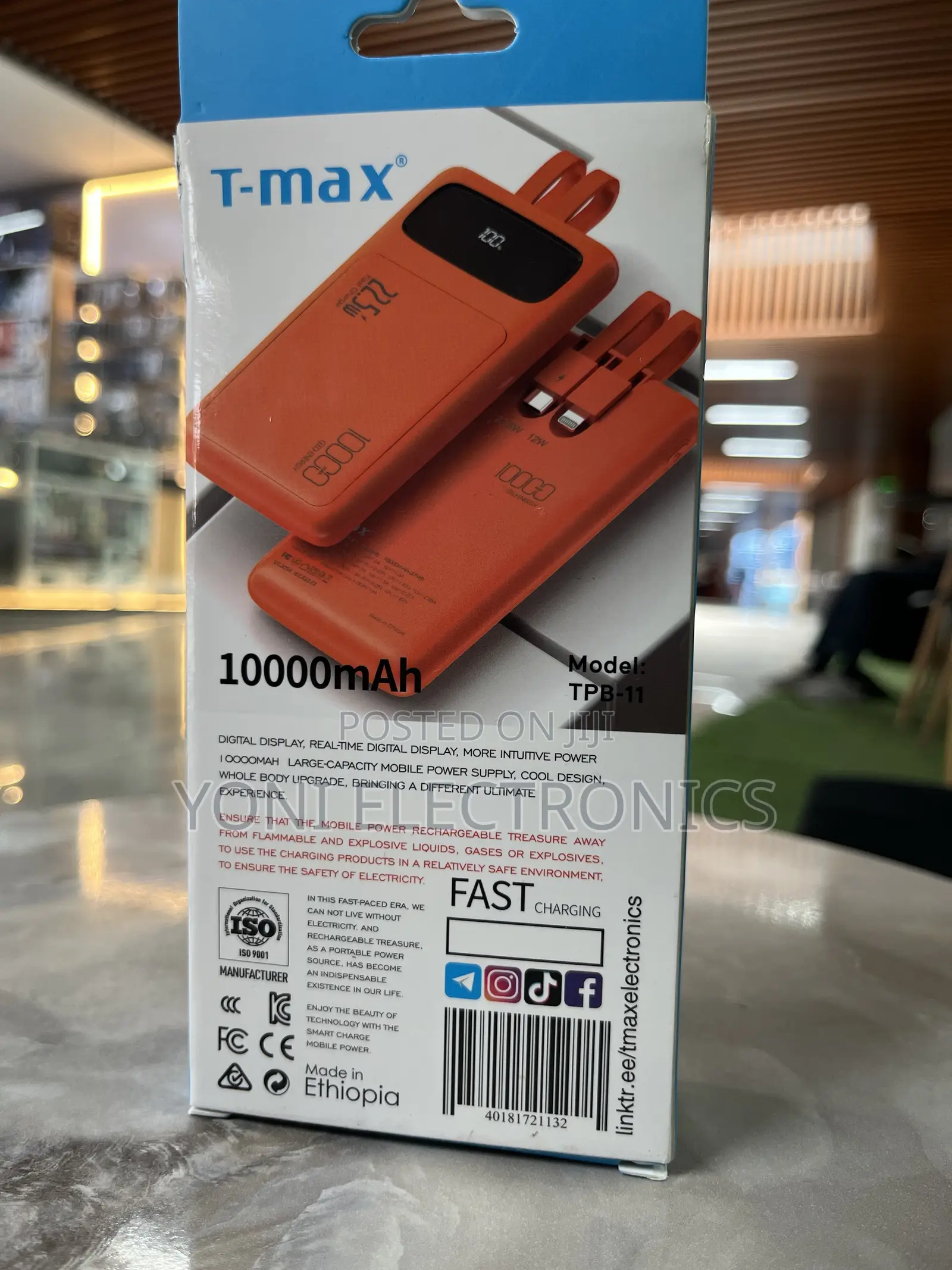 T-max Tpb-11 10000mah 22.5w Fast Charging Power Bank