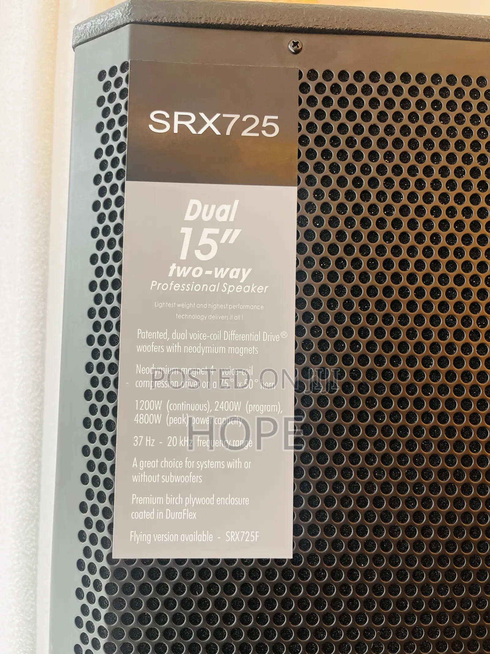Original JBL Srx725 Dual 15" Professional Loudspeaker (Single)