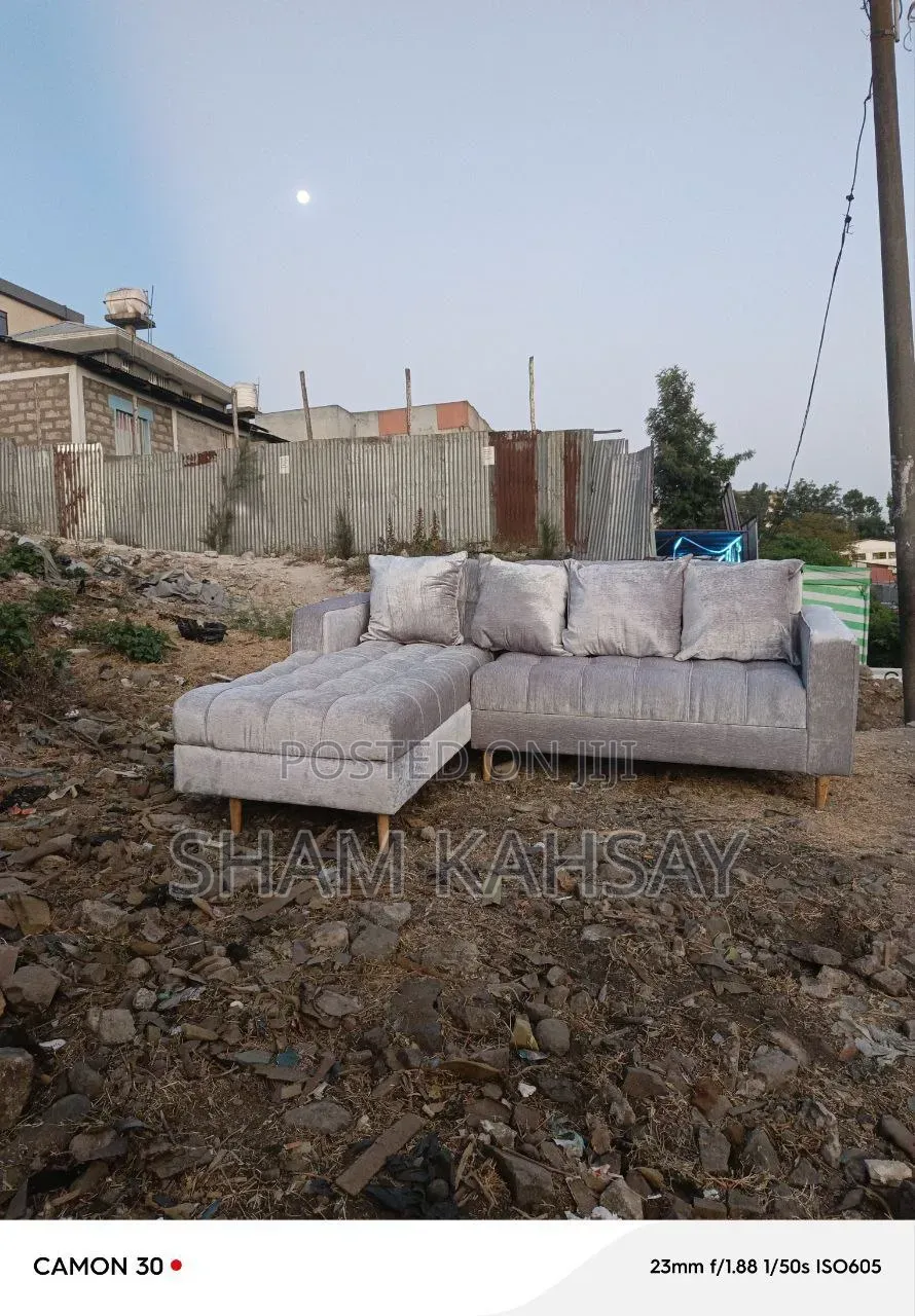 Luxury Fabric Sofa With Decorative Pillows