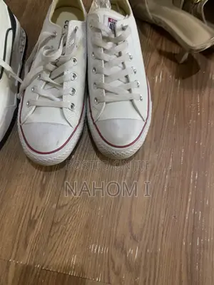 White and Black Low-Top Sneakers