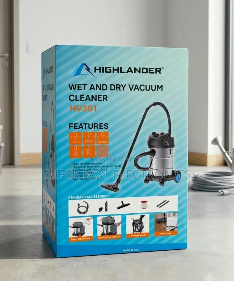 Highlander Vacuum Cleaner Hv301 Wet Dry – 1400w Power, 30l Capacity
