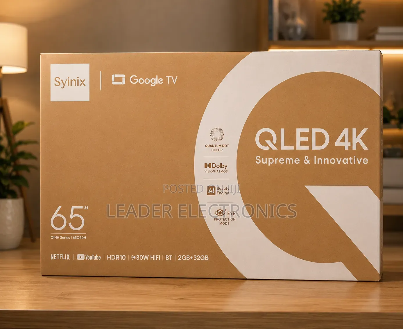 Syinix Tv 65" Smart Google Tv – Uhd Qled | Premium Entertainment