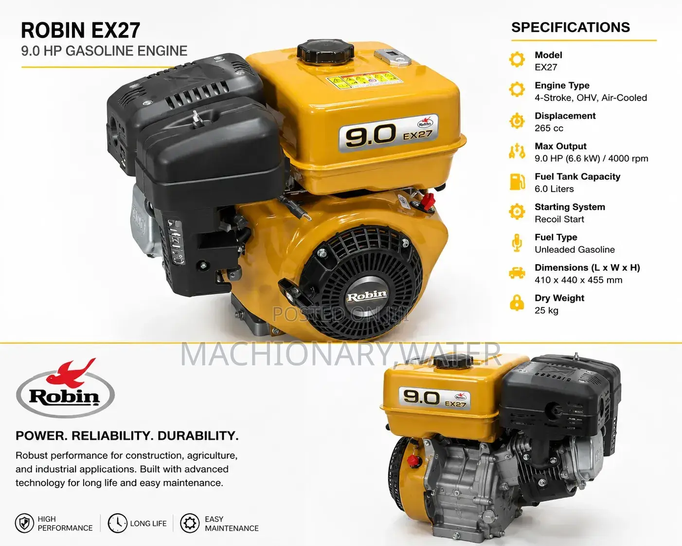 Robin Gasoline Engine 9hp