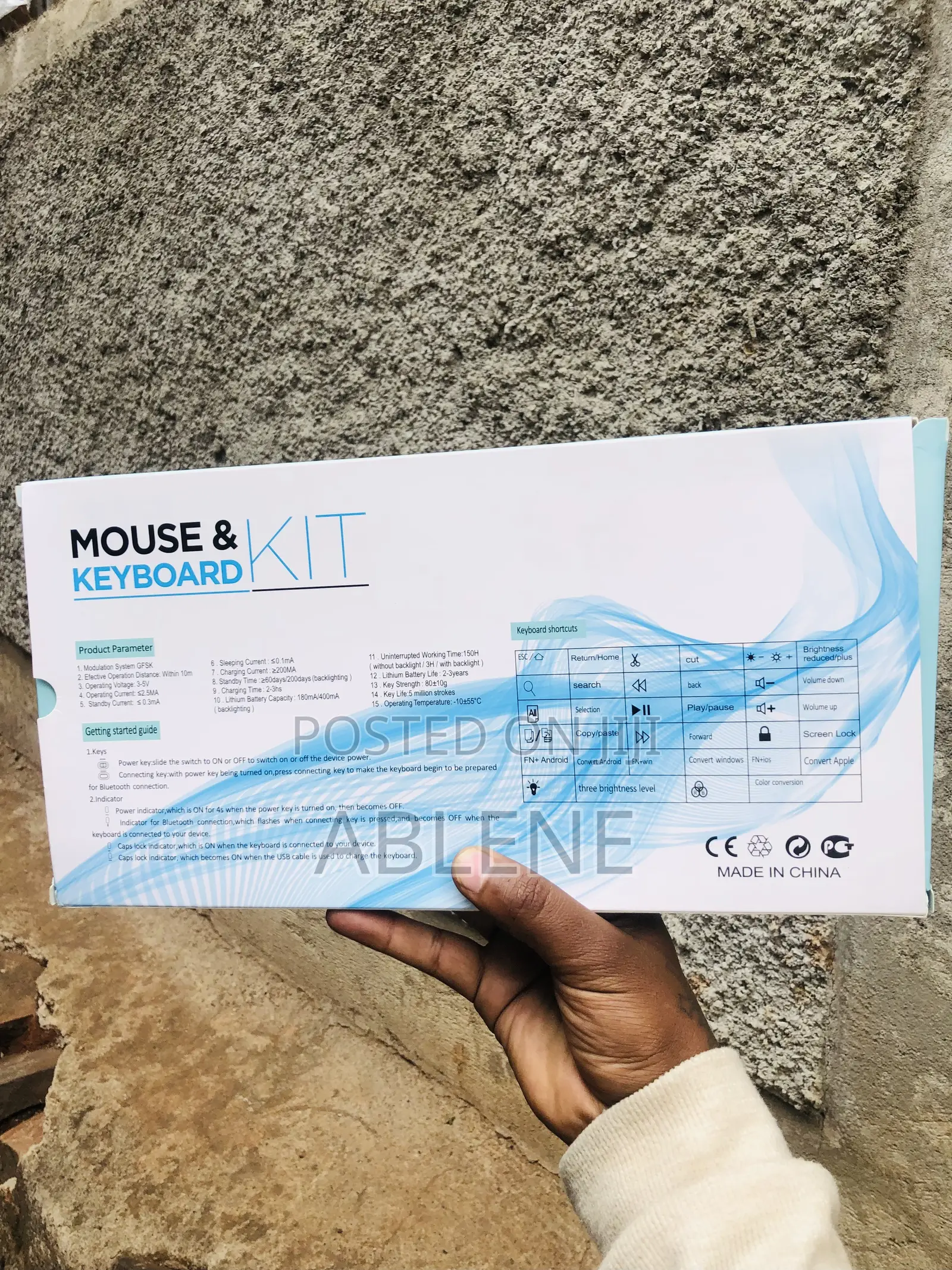 Warless Keyboard and Mouse (Bluetooth Connect to Phone Tablet and Pc