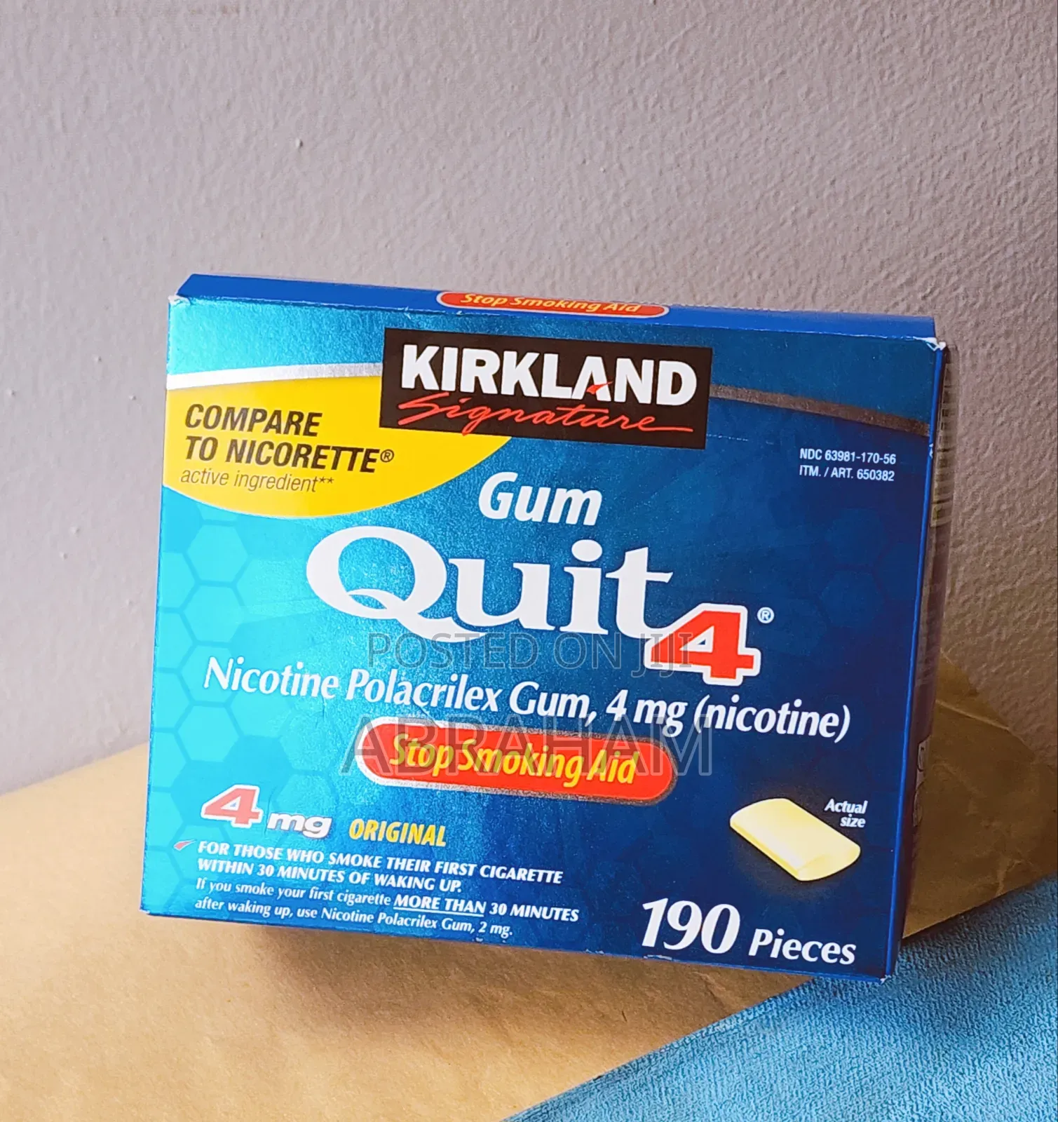 ሲጋራ ለማቆም የሚረዳ ማስቲካ, Nicotine' Gum 4mg (Quit4)