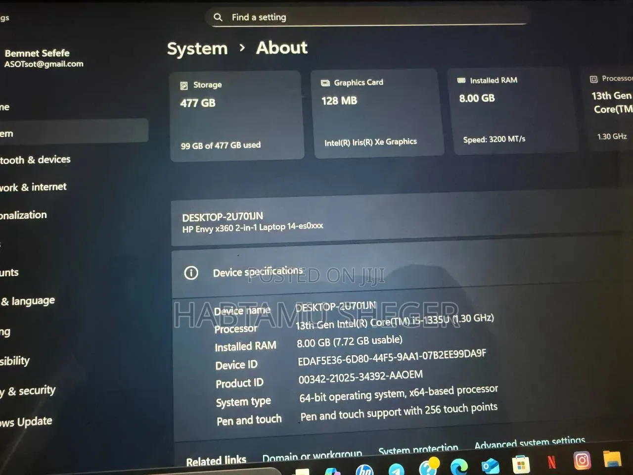 Laptop HP Envy x360 8GB Intel Core i5 SSD 512GB
