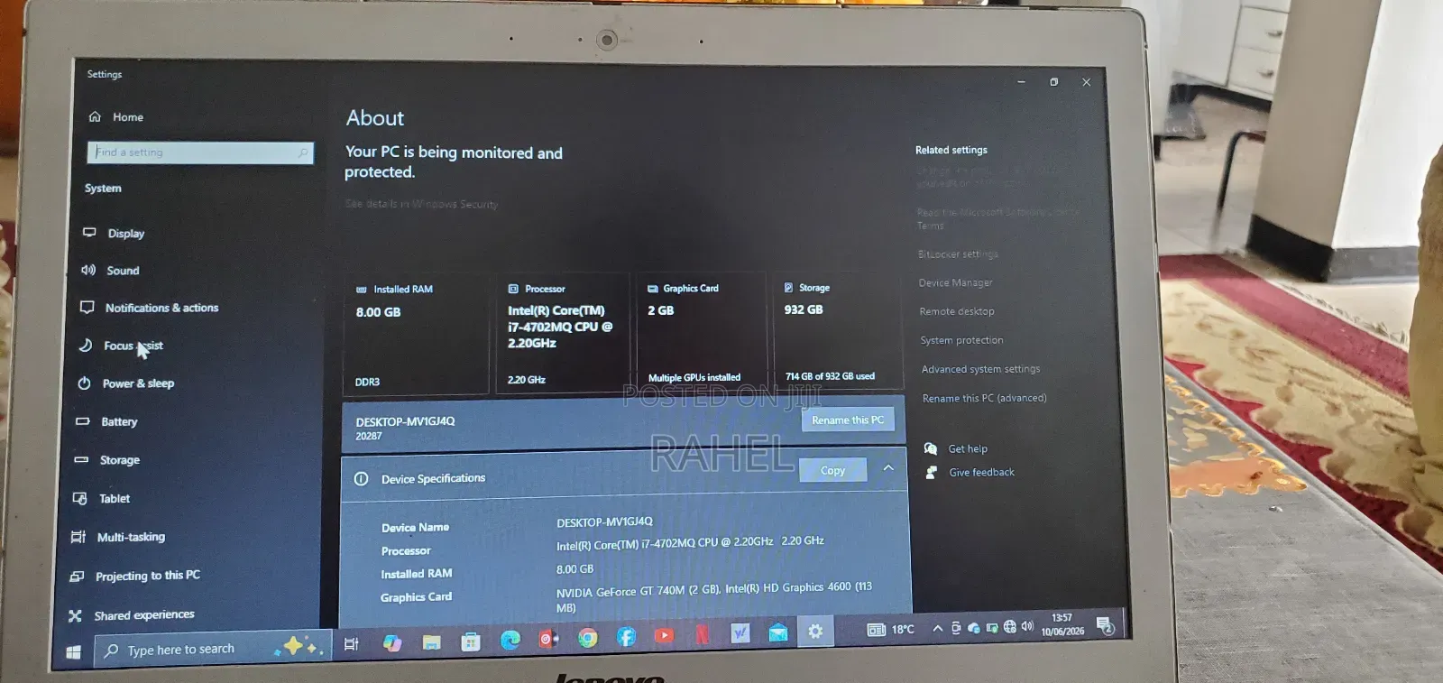 Laptop Lenovo IdeaPad Z510 8GB Intel Core i7 HDD 1T