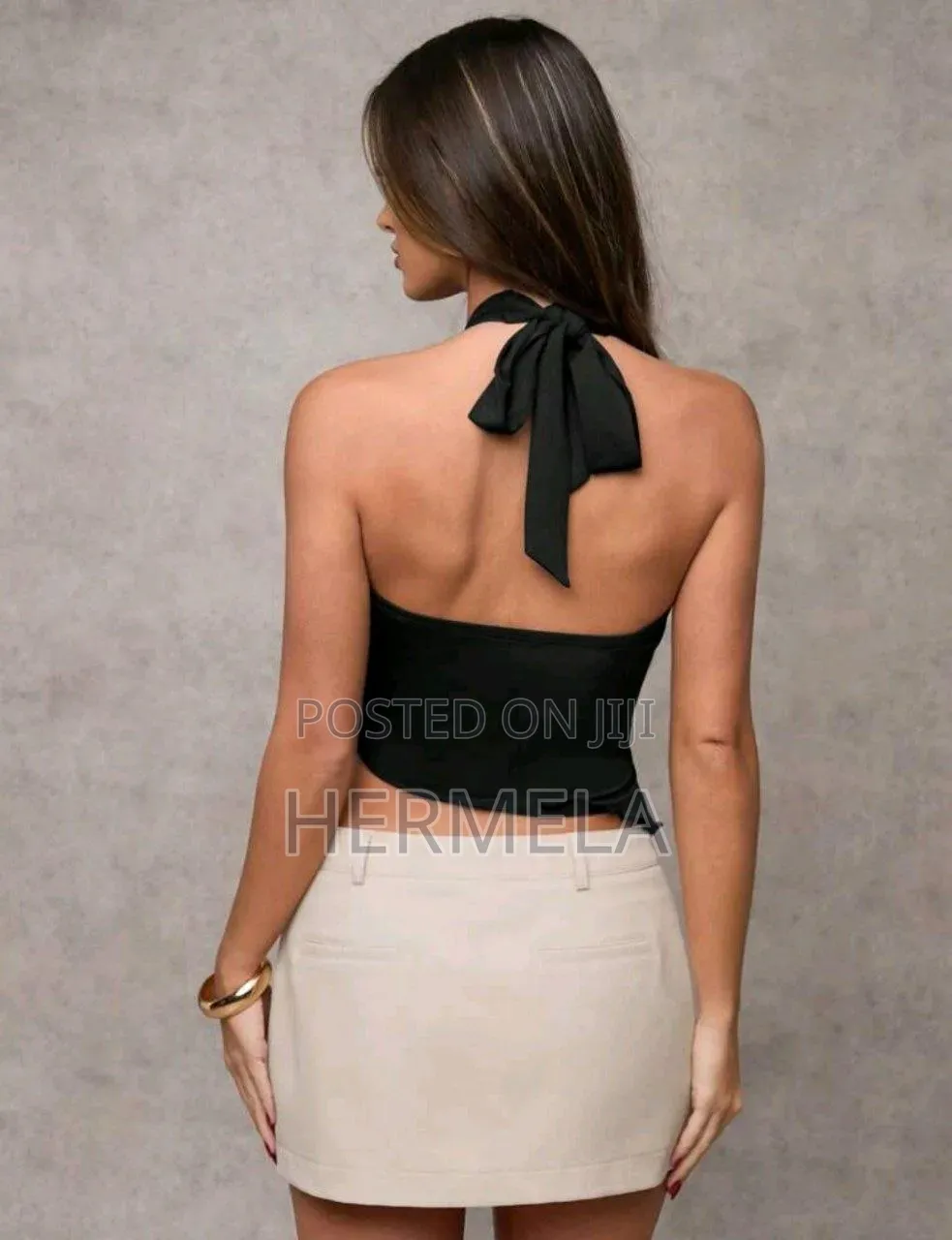 Asymmetrical Hem Metal Buckle Decorated Tank Top