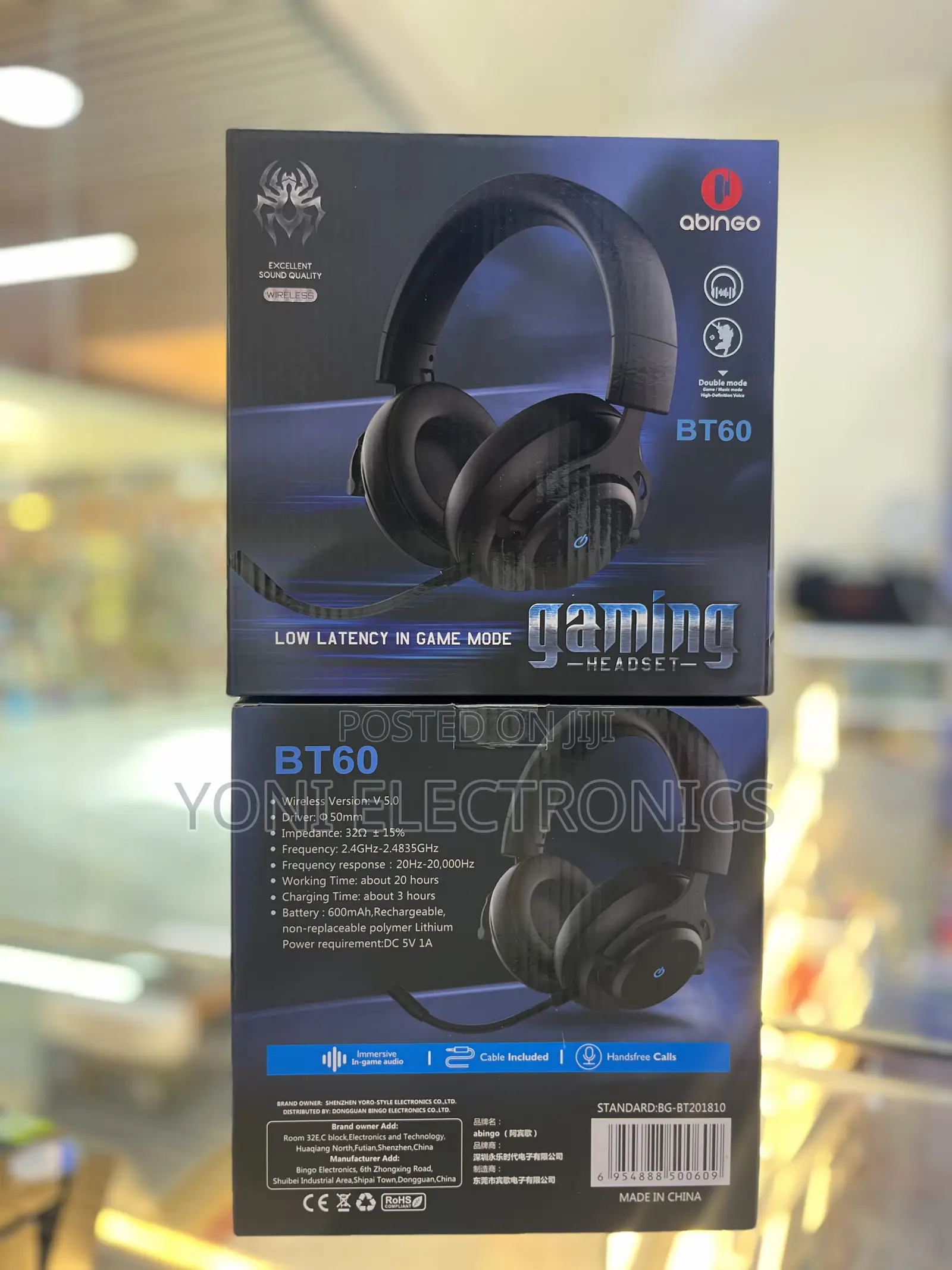 Abingo Bt60 Wireless Gaming Headset Black