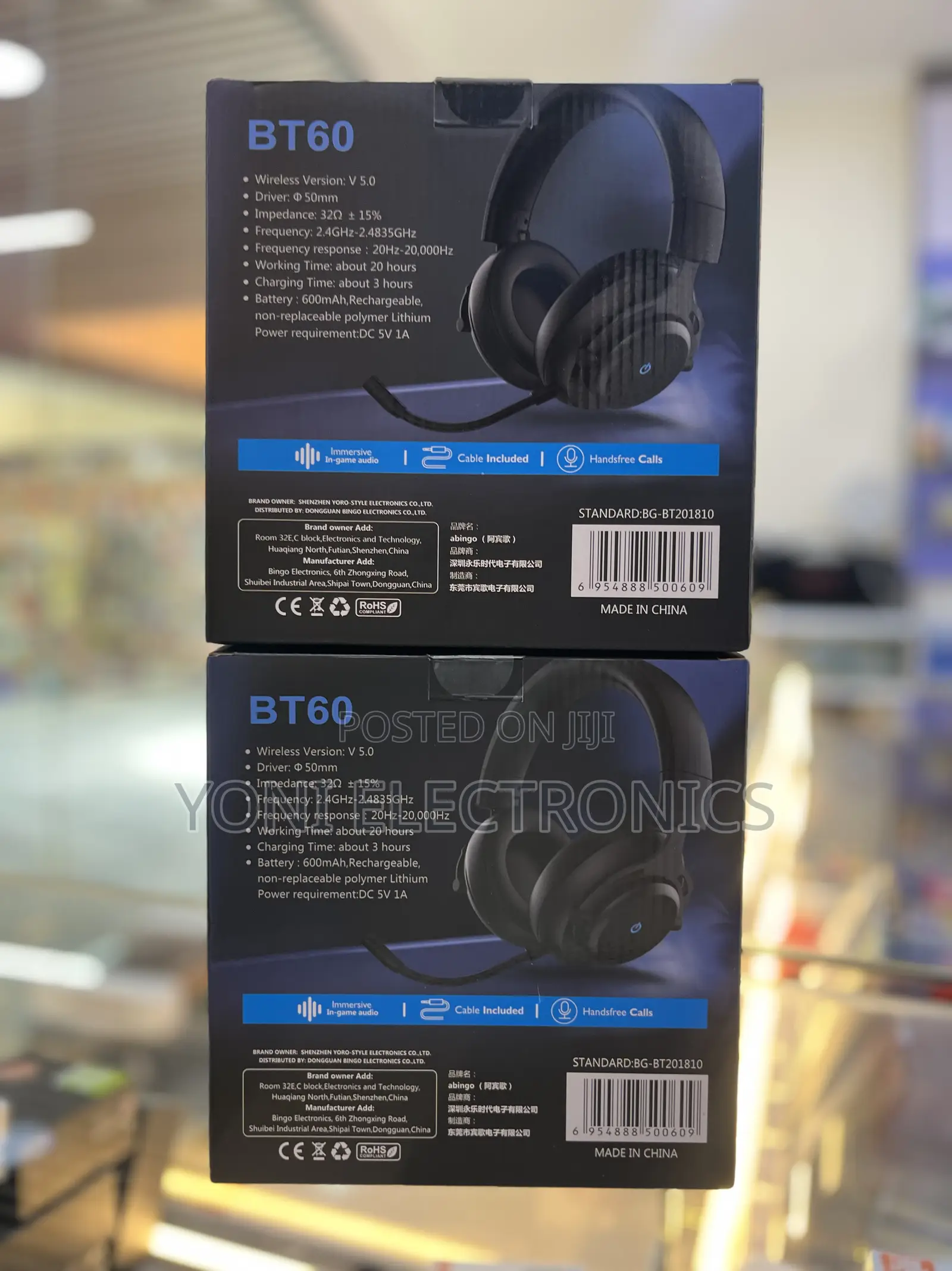Abingo Bt60 Wireless Gaming Headset Black