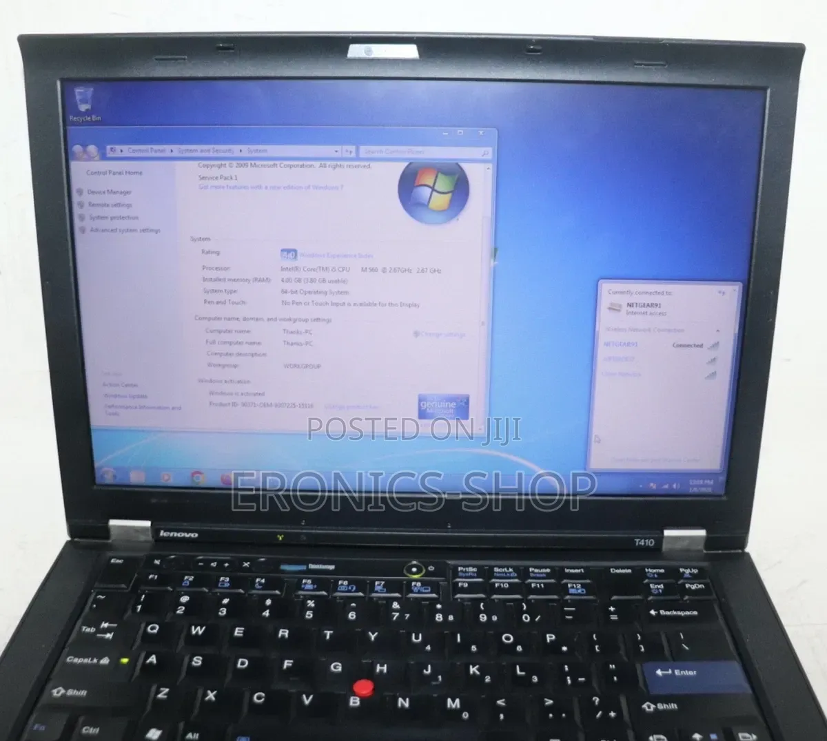 Laptop Lenovo ThinkPad T410 4GB Intel Core i5 HDD 250GB