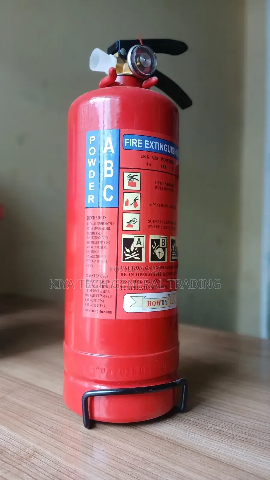 2kg ግድግዳ ላይ የሚሰቀል የሳት ማጥፊያ ከ አደነ ሴፍቲ