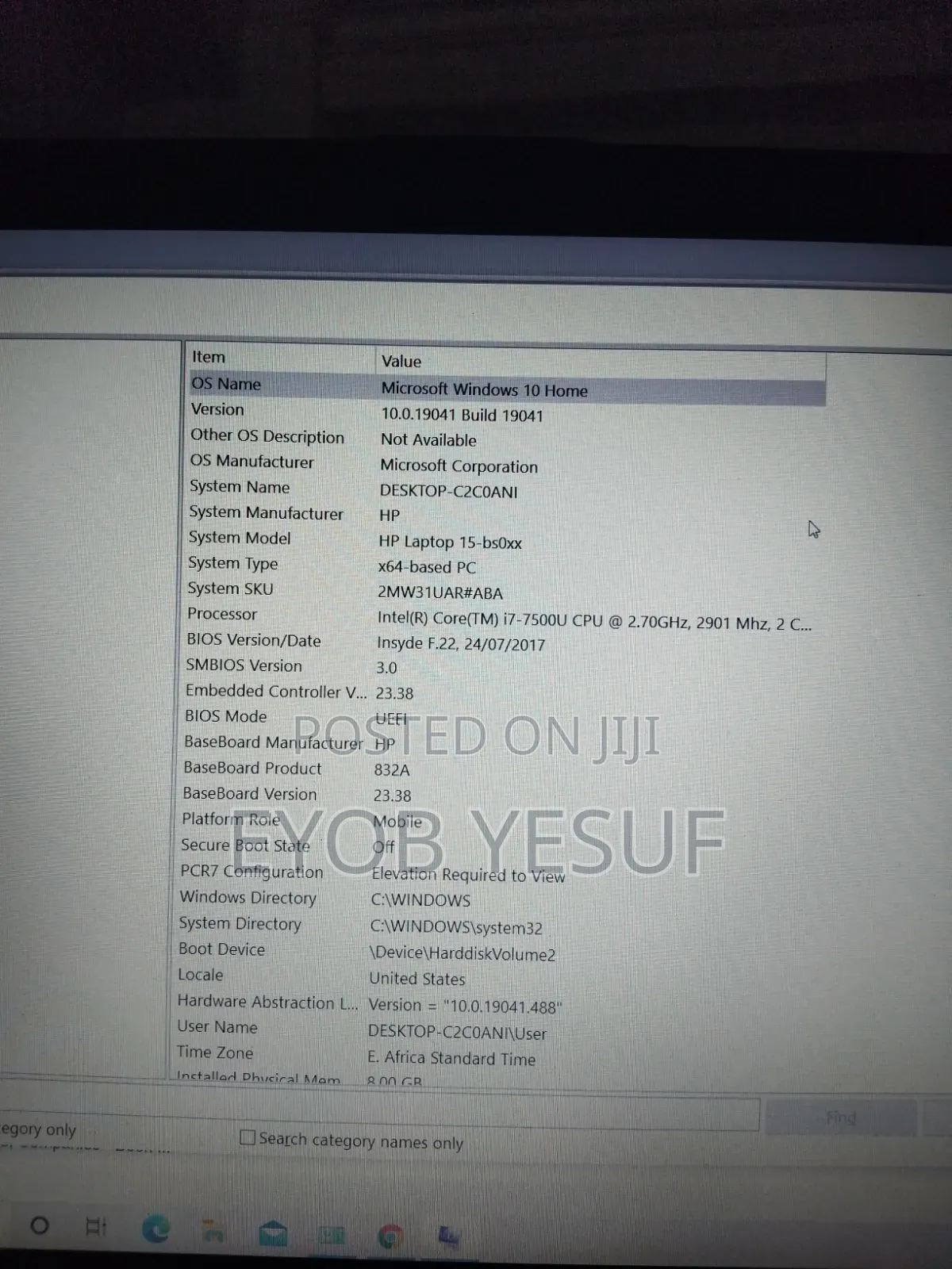 Laptop HP 15-dw0037wm 8GB Intel Core i7 HDD 1T