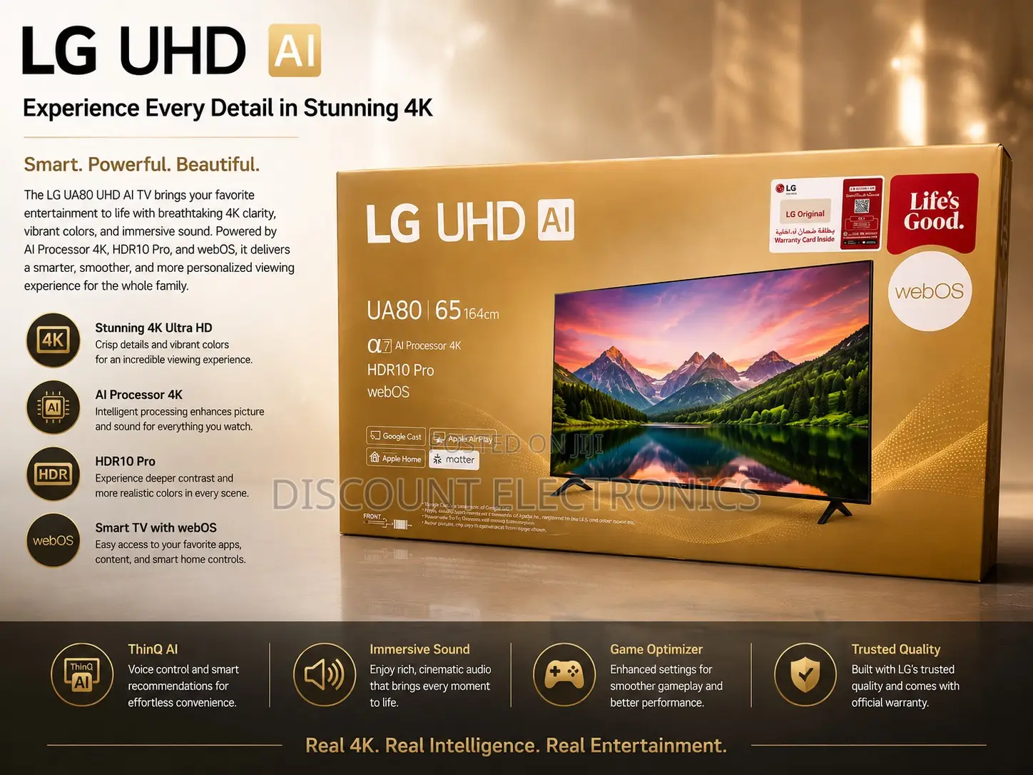 Lg 65” Uhd Ai Smart Tv (Ua80) – Experience Stunning Entertainment
