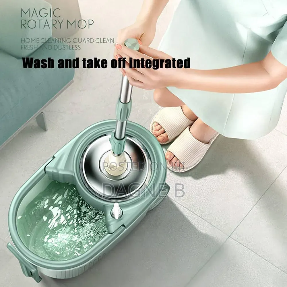 360° Professional Floor Mop Set ራሱን የሚጨምቅ መወልወያ