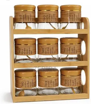 Glass Storage Jar Set የቅመም ማስቀመጫ