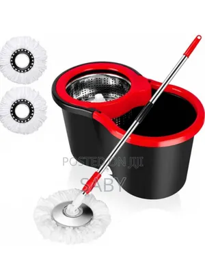 Black and Red 360-Degree Spin Mop