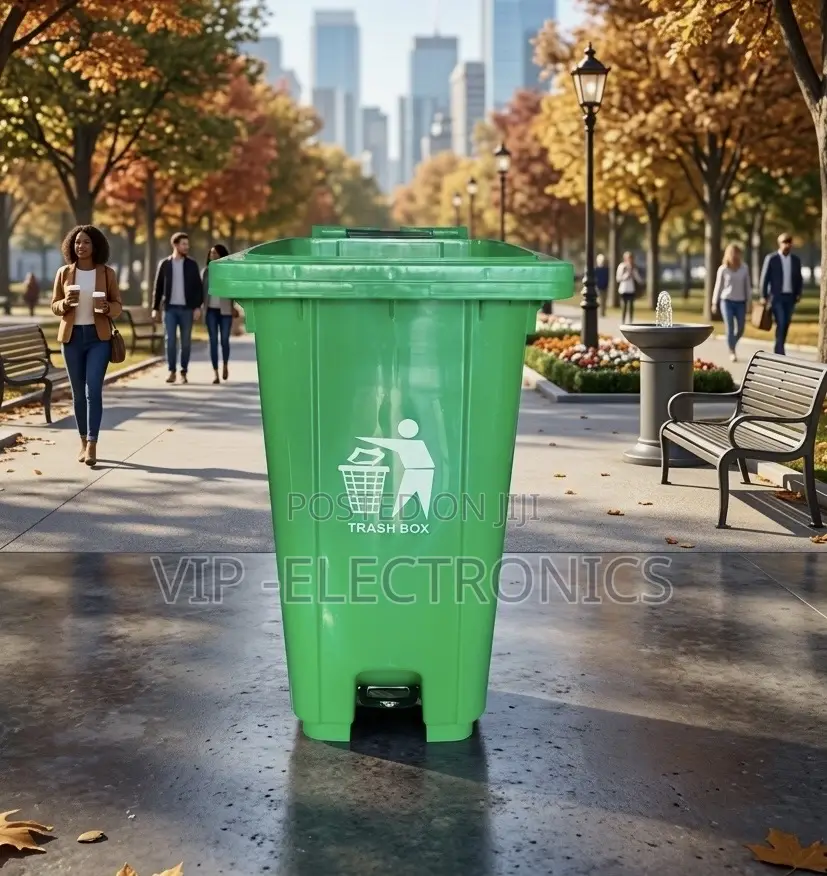 Garbage 20l Modern Green Public Trash Bin – Outdoor Waste Solution