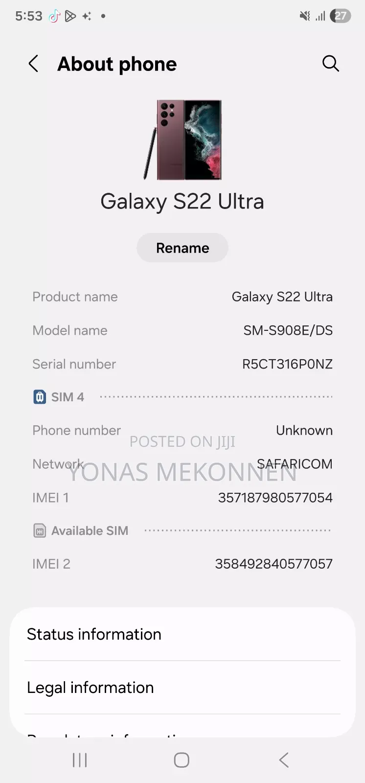 Samsung Galaxy S22 Ultra 256 GB Gray