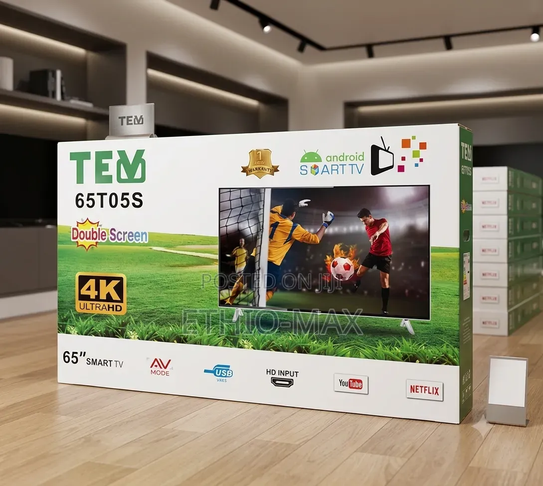 Tev Tv 65" Smart Android Tv – Ultra Hd | Double Glass | New 2026