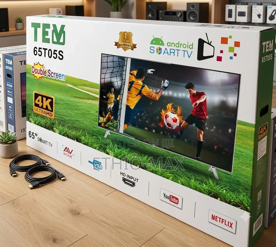 Tev Tv 65" Smart Android Tv – Ultra Hd | Double Glass | New 2026