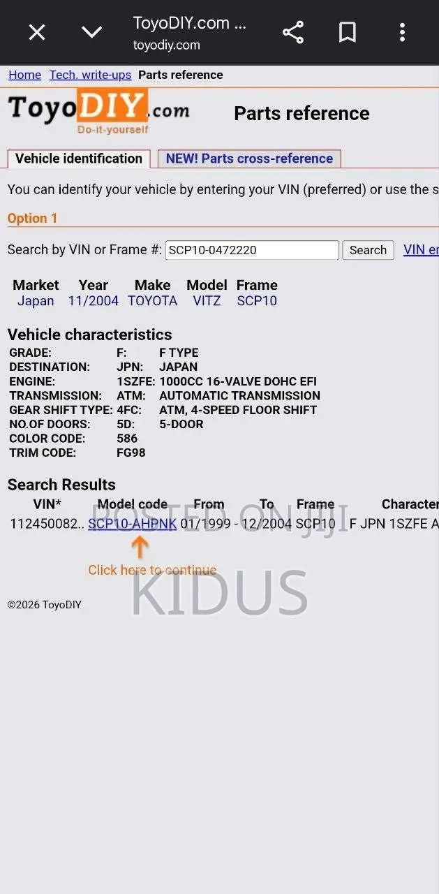 Toyota Vitz 2004 Gold